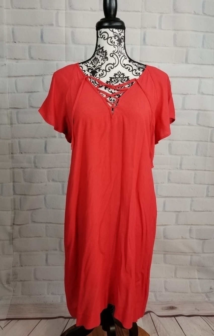 Madewell size s flutter sleeve dress laced front